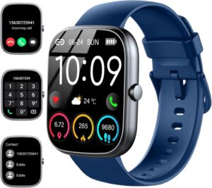 uaue Smartwatch für Herren und Damen mit Telefonfunktion und 113+ Sportmodi - Blau