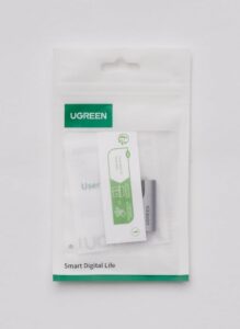 UGREEN USB C auf 3,5mm Klinke 90 Grad Winkel Adapter mit DAC Chip - Silber Grau