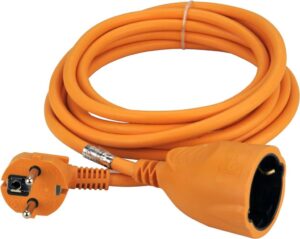 UNITEC Schuko-Verlängerung H05VV-F3G1,5mm² 3m orange - Praktische und sichere Verlängerung für Ihre Elektrogeräte