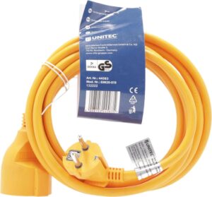 UNITEC Schuko-Verlängerung H05VV-F3G1,5mm² 3m orange - Praktische und sichere Verlängerung für Ihre Elektrogeräte