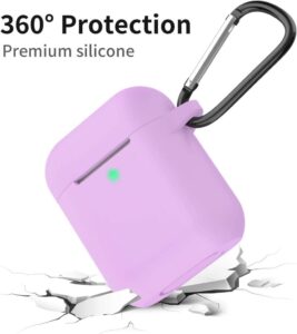 Uruchi Full Protective Soft Silikon Hülle für Apple AirPods 2nd Gen - Lila