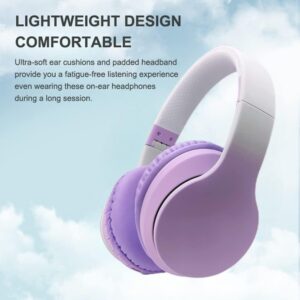 Usoun Bluetooth Over-Ear Kinderkopfhörer - Kabellos, Faltbar & Einstellbar - Violett