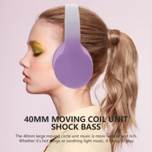 Usoun Bluetooth Over-Ear Kinderkopfhörer - Kabellos, Faltbar & Einstellbar - Violett