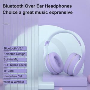 Usoun Bluetooth Over-Ear Kinderkopfhörer - Kabellos, Faltbar & Einstellbar - Violett