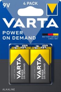 VARTA 9V Blockbatterien, 4 Stück - Power on Demand, Alkaline Vorratspack