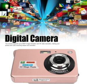 VBESTLIFE Digitalkamera für Fotografie und Vlogging - 4K 48 MP mit 8-fachem Digitalzoom und 550-mAh-Akku - Rosa