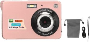 VBESTLIFE Digitalkamera für Fotografie und Vlogging - 4K 48 MP mit 8-fachem Digitalzoom und 550-mAh-Akku - Rosa