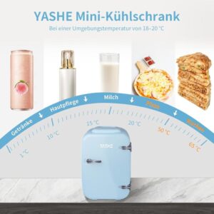 YASHE Mini Kühlschrank - Optimal für Getränke und Kosmetik