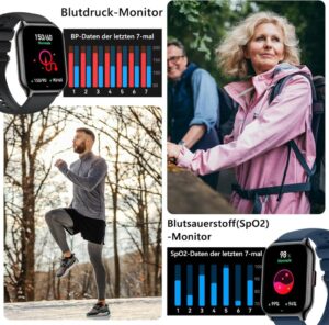 ZOSKVEE Smartwatch - Der Fitnesstracker mit Telefonfunktion für Damen und Herren