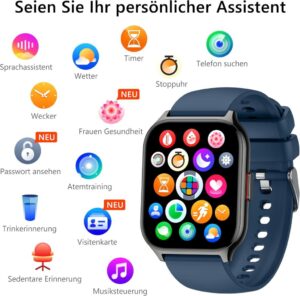 ZOSKVEE Smartwatch - Der Fitnesstracker mit Telefonfunktion für Damen und Herren