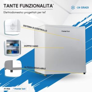 PremierTech Mini Gefrierschrank Freezer 32 Liter -24° Grad A++ 4**** Sterne 39dB PT-FR32 - Kompakt und energieeffizient