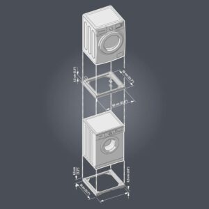 Meliconi Torre Slim L45 - Universeller Zwischenbaurahmen für Trockner und Waschmaschine