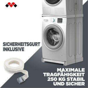 Meliconi Torre Slim L45 - Universeller Zwischenbaurahmen für Trockner und Waschmaschine