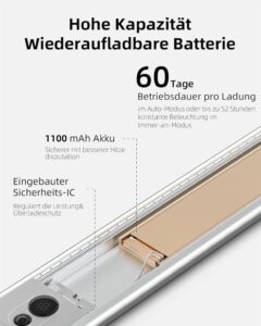 EZVALO Unterbauleuchte Küche LED 23cm - Moderne Unterschrank Beleuchtung mit Fernsteuerung und Timerfunktion