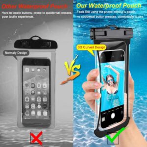 MR.LUYU Wasserdichte Handyhülle, 2 Stück IPX8 Unterwasser Handyhülle, 3D Nahtloser Rahmen, Kompatibel mit iPhone und Galaxy, bis zu 6.9 Zoll, Schwarz