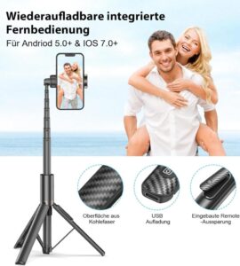 TONEOF 153CM Selfie Stick Stativ - Die perfekte Lösung für beeindruckende Selfies und Gruppenfotos