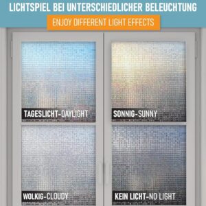 WindowShield® Fensterfolie Blickdicht mit Mosaikmuster - Dein perfekter Sichtschutz und Kälteschutz