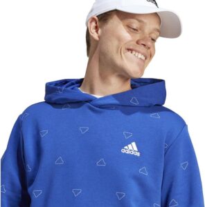 adidas Herren Seasonal Essentials Monogram Graphic Hoodie Sweatshirt M Semi Lucid Blue/White - Dein perfekter Begleiter für Sport und Freizeit