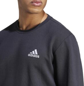 adidas Herren Feelcozy Essentials Fleece Sweatshirt in Schwarz/Weiß