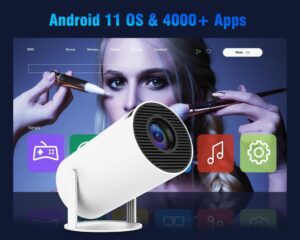 Alwtniet Mini Projektor 4K 1080P Full HD - Android 11.0, 5G WiFi, BT 5.0