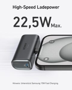 Anker Nano Powerbank mit 5000mAh Kapazität und 22,5W Leistung - Ihr idealer Begleiter für unterwegs