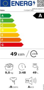 Beko WMC91464ST1 b300 Waschvollautomat mit 9 kg Kapazität und ProSmart Inverter Motor