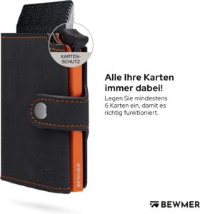 BEWMER v2 Shielded Slim Wallet - Kompaktes Kartenetui mit Münzfach und RFID-Schutz