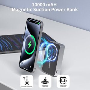 Magnetische Powerbank 10000mAh für iPhone: Slim PD 20W Externe Batterie USB C von Bogseth