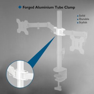 BONTEC Monitor Halterung 2 Monitore - Platzsparende Lösung für 13-27 Zoll Flach & Curved Bildschirme, Weiß