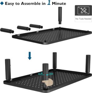 BONTEC Monitorständer - Höhenverstellbarer Bildschirmständer für Laptop, Computer, iMac und Drucker bis 20 kg, Schwarz