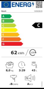 Bosch Hausgeräte WAN28K40 Serie 4 Waschmaschine - 8 kg Kapazität, Energie- und Wasserersparnis