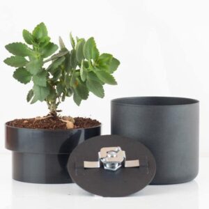 Castell Deco - Tarn-Safe in Form eines Blumentopfs in Schwarz