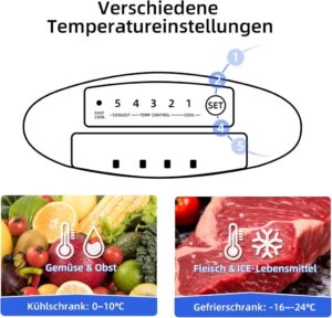 CHIQ Freistehender Kühlschrank mit Gefrierfach - Kühl-Gefrierkombination mit Low-frost Technologie und dunklem Edelstahl-Look