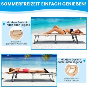 COSTWAY Sonnenliege mit Gesichtsöffnung - Dein perfekter Begleiter für Garten und Strand