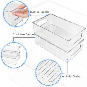 Diwoker Kühlschrank Organizer Stapelbar - 8er Set Aufbewahrungsboxen für Küche und Speisekammer