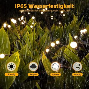 Dufuso Solarleuchten Garten Glühwürmchen - 2 Stück mit 10 LEDs für eine magische Gartenbeleuchtung