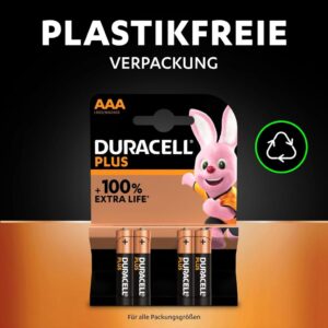 Duracell Plus AAA Batterien - Langlebige Power für Haushalt und Büro