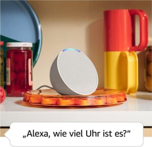 Echo Pop - Der kompakte und smarte Bluetooth-Lautsprecher mit vollem Klang und Alexa in Weiß