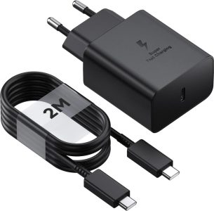 45W Samsung-Schnellladegerät mit USB-Typ-C-Anschluss und Ultra-Schnellladekabel