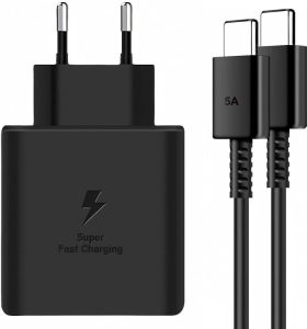 45W Schnellladegerät für Samsung Galaxy und Andere Handy mit USB C Schnellladekabel 2M - Schwarz