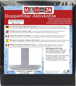 M&H-24 Filter Dunstabzugshaube Aktivkohle + Fettfilter - Universal und Zuschneidbar für eine saubere und geruchsfreie Küche