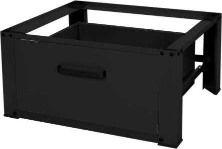 ML-Design Waschmaschinen Untergestell mit Schublade 63x54cm Stahl Schwarz bis 150kg