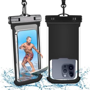 MR.LUYU Wasserdichte Handyhülle, 2 Stück IPX8 Unterwasser Handyhülle, 3D Nahtloser Rahmen, Kompatibel mit iPhone und Galaxy, bis zu 6.9 Zoll, Schwarz