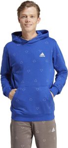 adidas Herren Seasonal Essentials Monogram Graphic Hoodie Sweatshirt M Semi Lucid Blue/White - Dein perfekter Begleiter für Sport und Freizeit