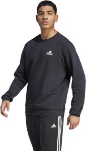 adidas Herren Feelcozy Essentials Fleece Sweatshirt in Schwarz/Weiß