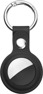 Ainiv AirTag Schutzhülle mit Schlüsselanhänger - Hochwertige Leder Keyring Kompatibel mit Apple AirTags