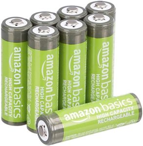 Amazon Basics AA-Batterien mit hoher Kapazität, NiMH, wiederaufladbar, 2400 mAh, vorgeladen, 8 Stück