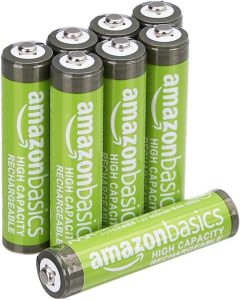 Amazon Basics AAA-Batterien mit hoher Kapazität - 850 mAh, wiederaufladbar, vorgeladen, 8 Stück