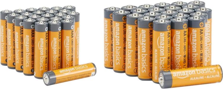 Amazon Basics Leistungsstarke Alkaline AA- und AAA-Batterien im Vorteilspack, 48er-Pack