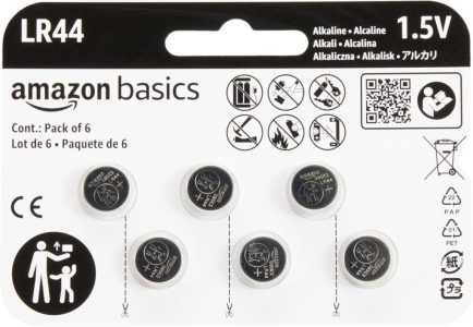 Amazon Basics – LR44 Alkaline-Knopfzelle, 6 Stück